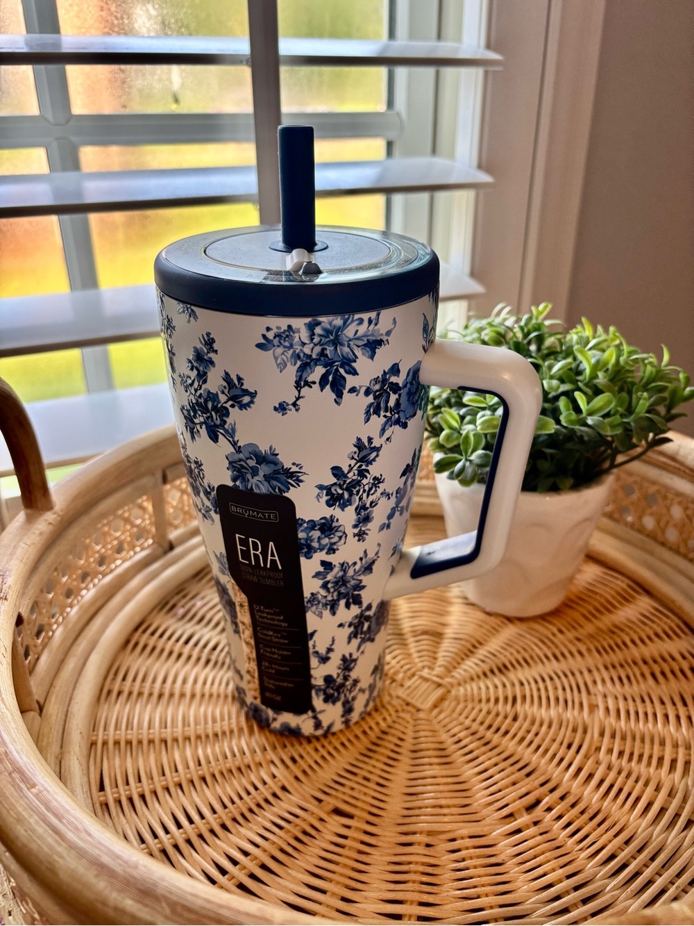 NEW BrüMate ERA 30 oz Leakproof Straw Tumbler - Blue Floral - Picture 2 of 6